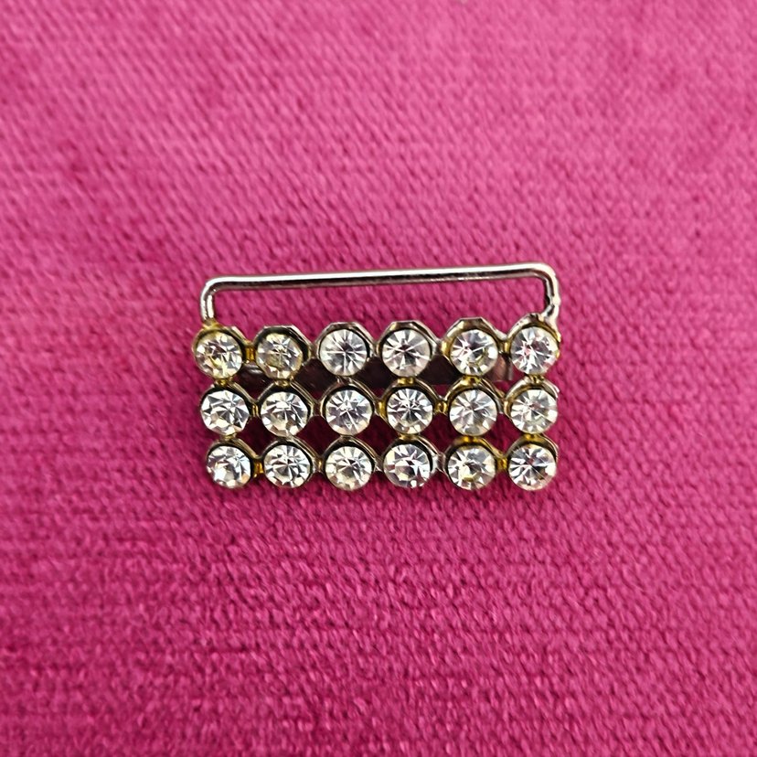 Kristal Taşlı İki Adet Vintage Broş - Görsel 4