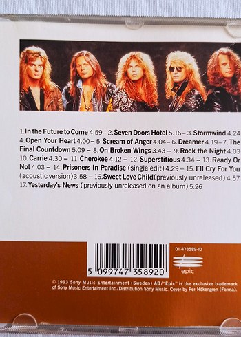 Europe 1982-1992 CD Albümü - Görsel 5