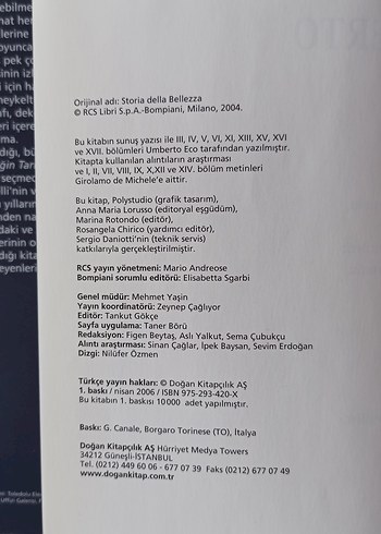 Beden Renk Umberto Eco Güzelliğin Tarihi Kitabı