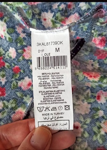m Beden çeşitli Renk Çiçek Desenli Uzun Kollu Midi Elbise