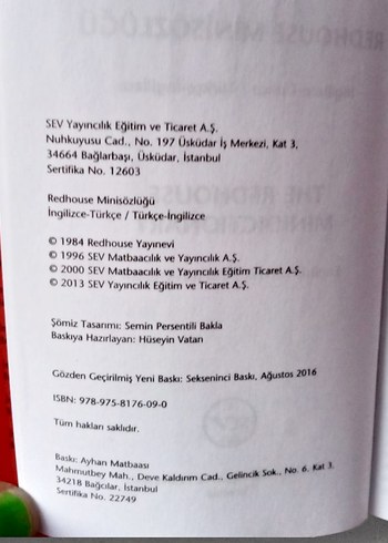 Redhouse İngilizce-Türkçe Mini Sözlük - Görsel 6