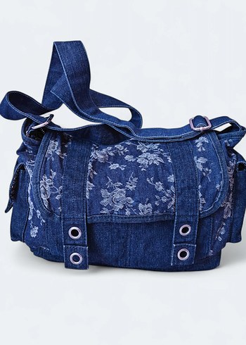 Marks and Spencer Çiçekli Denim Çanta