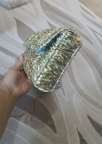 Diğer Parlak Çok Renkli Örgü Kadın Clutch Çanta