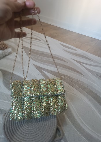 Beden Parlak Çok Renkli Örgü Kadın Clutch Çanta