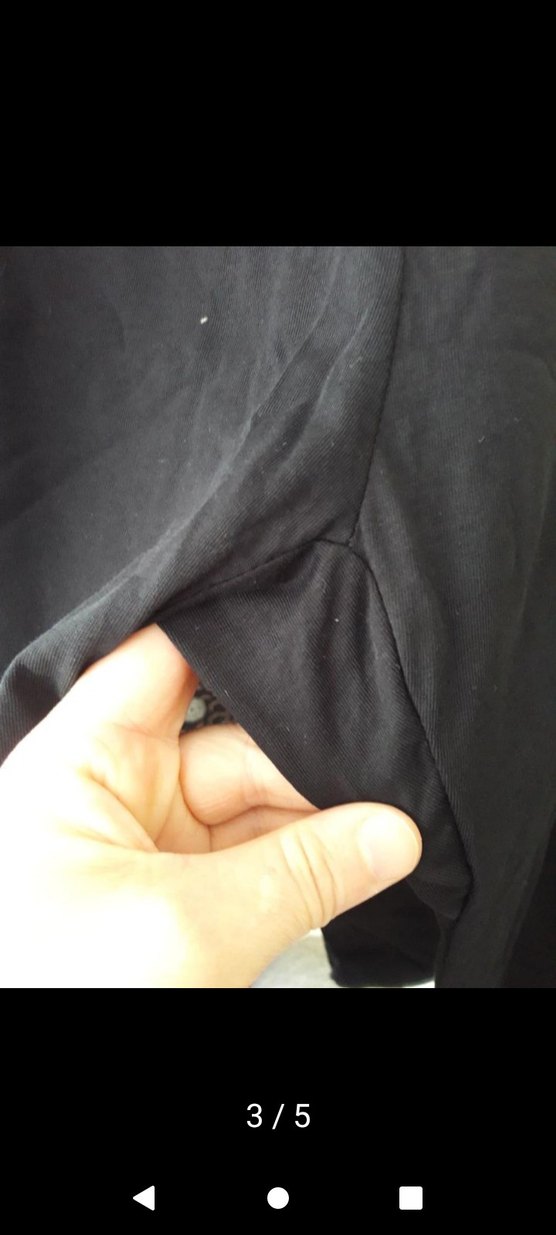 Siyah Midi Keten Kadın Bol Kesim Pantolon - Görsel 3