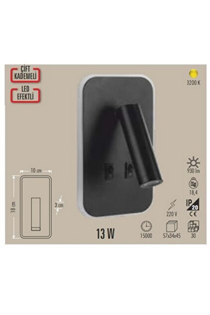 Cata Ct5253 Tuvalu Yatak Başı Aplik - Görsel 3