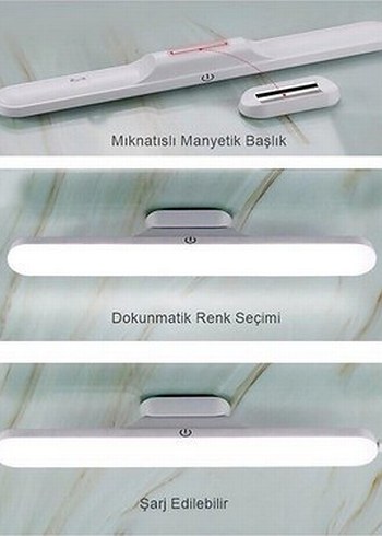 Cata Martı Led Aplik Şarjlı Dokunmatik Anahtarlı 3 renk yanma - Görsel 3