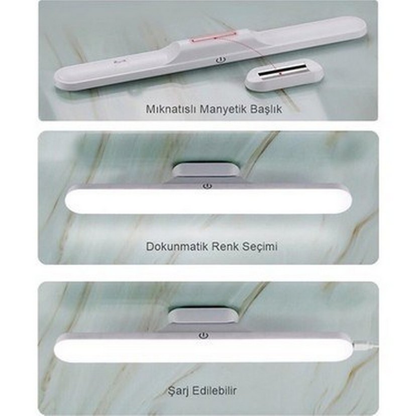 Cata Martı Led Aplik Şarjlı Dokunmatik Anahtarlı 3 renk yanma - Görsel 3