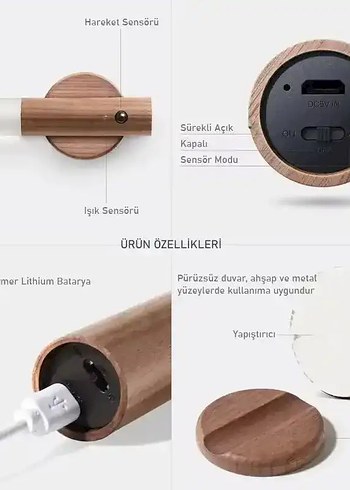 Cata Kumru Led Aplik Sensörlü - Görsel 3