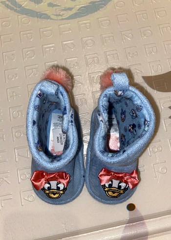 Kız Çocuk Mavi Nakışlı Sıcak Panduf - Görsel 4