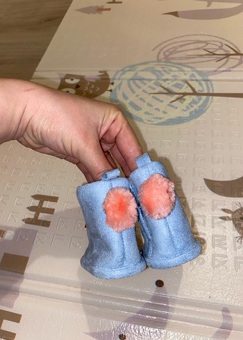 Kız Çocuk Mavi Nakışlı Sıcak Panduf - Görsel 2