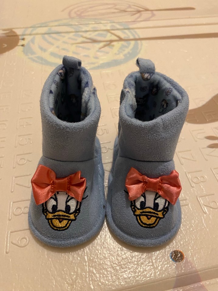 Kız Çocuk Mavi Nakışlı Sıcak Panduf - Görsel 5