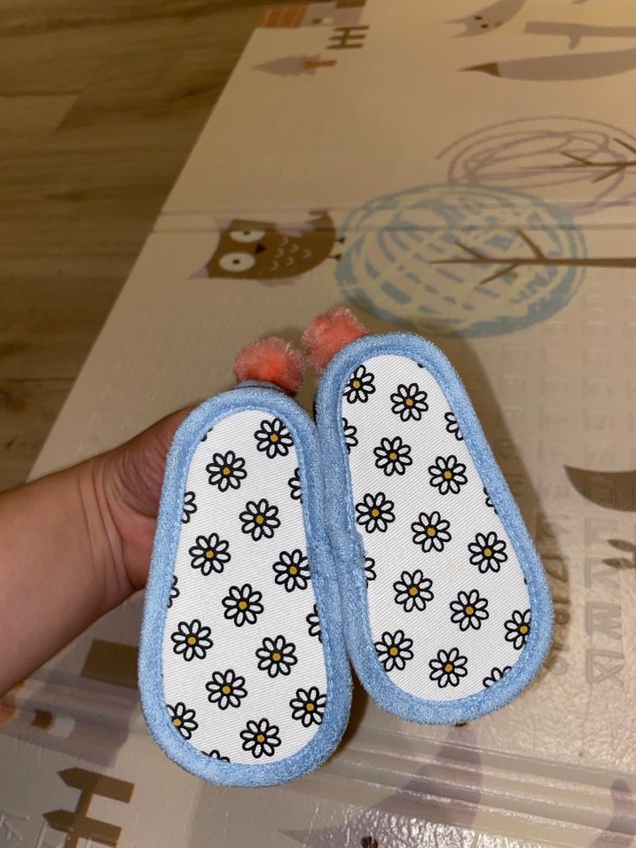 Kız Çocuk Mavi Nakışlı Sıcak Panduf - Görsel 3