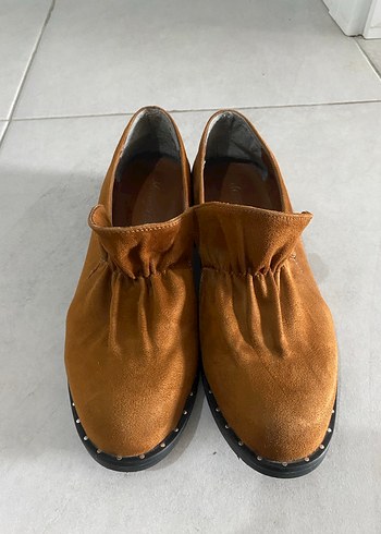 Kahverengi Kadın Süet Topuklu Klasik Ayakkabı - Görsel 2