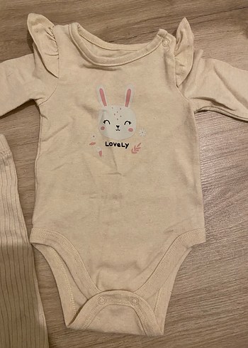 Bej Bebek Kız Örgü Uzun Kollu Takım - Görsel 2