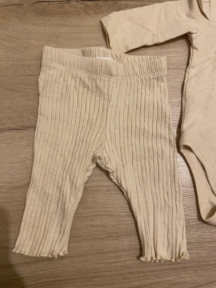 Bej Bebek Kız Örgü Uzun Kollu Takım - Görsel 4