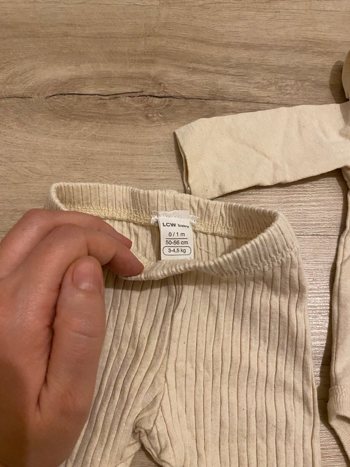 Bej Bebek Kız Örgü Uzun Kollu Takım - Görsel 5