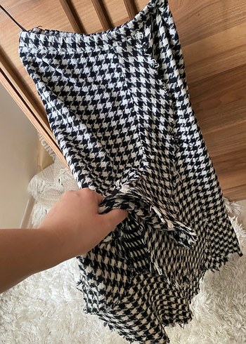 Ekose Desenli Pilili Uzun Etek - Görsel 2