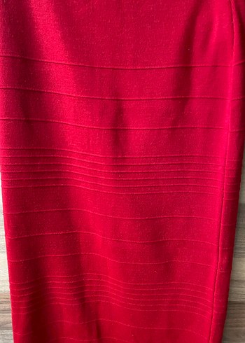 Kırmızı Midi Etek - Görsel 3