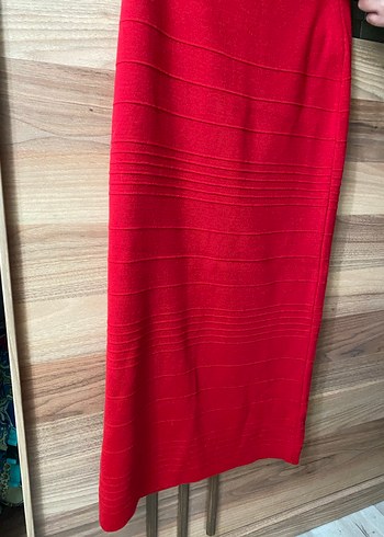Kırmızı Midi Etek - Görsel 2