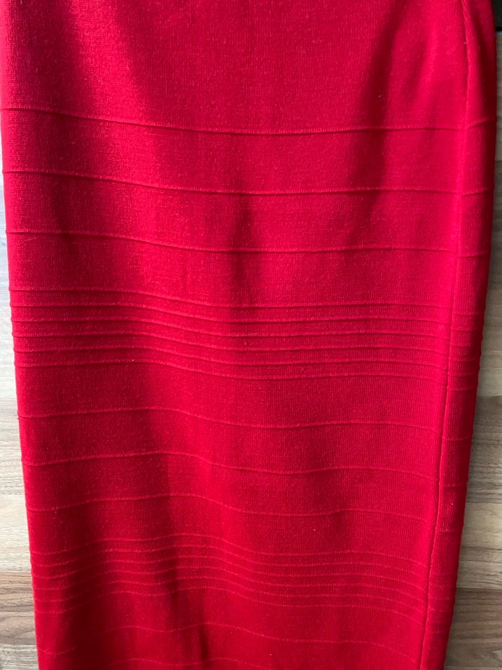 Kırmızı Midi Etek - Görsel 3