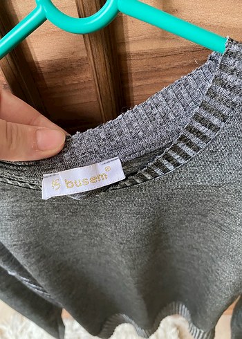 Gri Kadın Triko Uzun Kollu ince parlak Kazak - Görsel 3