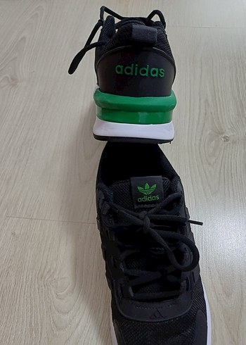 AYAKKABI 42 Yeşil Detaylı Siyah Bağcıklı Spor Ayakkabı - Görsel 8