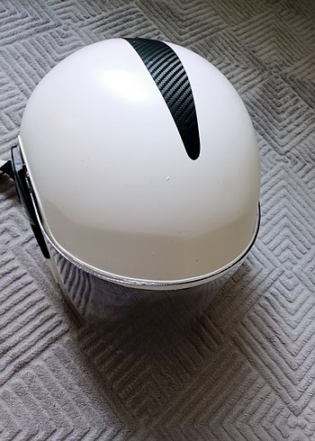 KASK Beyaz... L ...  Minimalist Metal Motosiklet Kaskı - Görsel 2