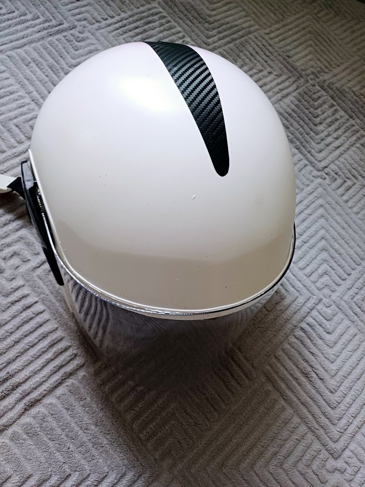 KASK Beyaz... L ...  Minimalist Metal Motosiklet Kaskı - Görsel 2