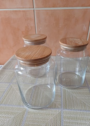 Ikea Bambu Kapaklı Cam Baharat Kavanozları 6 adet