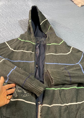 Kapüşonlu Fermuarlı iki taraflı kapşonlu mevsilik mont - Görsel 2