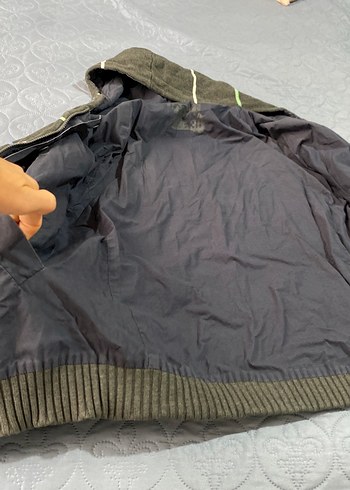 Kapüşonlu Fermuarlı iki taraflı kapşonlu mevsilik mont - Görsel 3