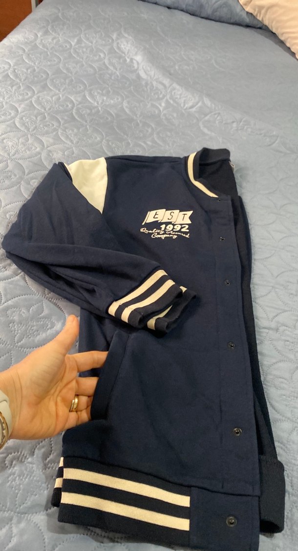 Erkek Çocuk Lacivert Baskılı Düğmeli Ceket - Görsel 5