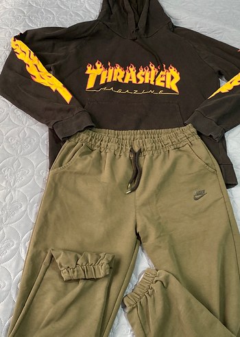 Kadın Haki Rahat Kesim Eşofman Altı - Görsel 2