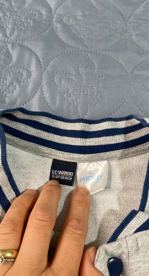 Düğmeli Nakışlı Gri Erkek Çocuk Ceket - Görsel 3