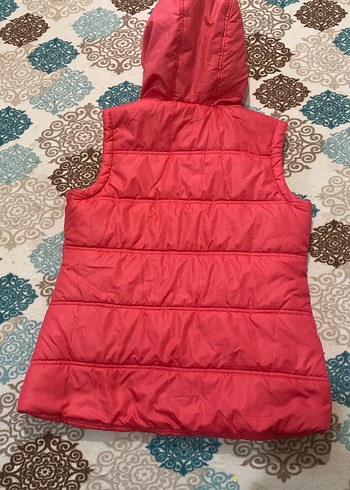 Kız Çocuk Kapüşonlu Fermuarlı Pembe Yelek - Görsel 3