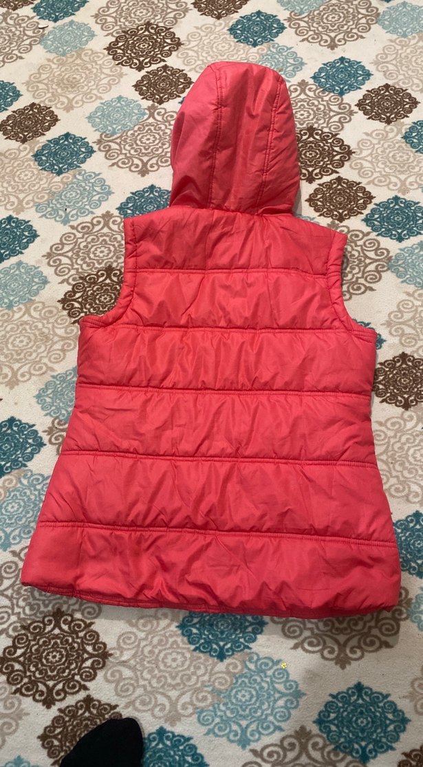 Kız Çocuk Kapüşonlu Fermuarlı Pembe Yelek - Görsel 3