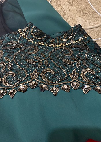 Abiye Elbise  haki yeşil - Görsel 4