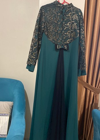 Abiye Elbise  haki yeşil - Görsel 2