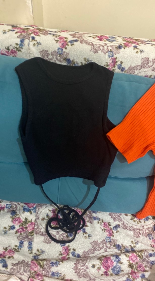 Kadın Beyaz  Kısa Crop Top - Görsel 3