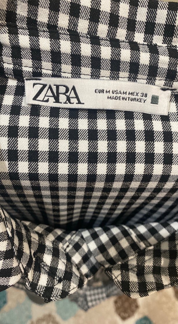 Düğmeli Uzun Kollu Kareli  bulüz - Görsel 2