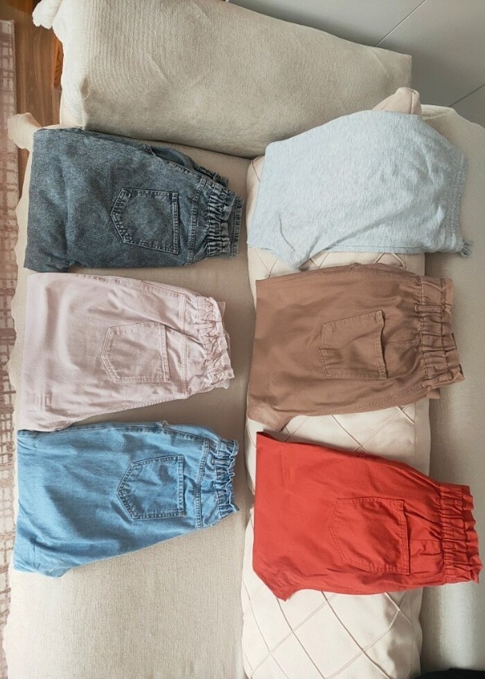 Büyük beden paperbag keten pantolon   - Görsel 2