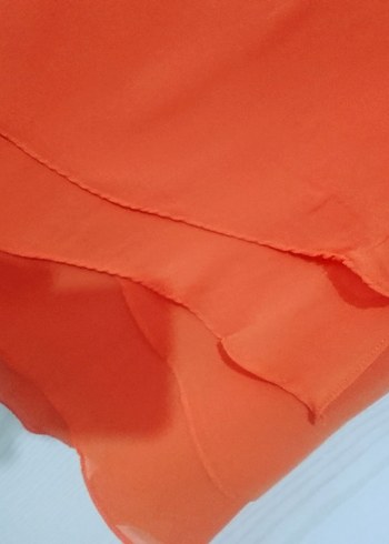 Parantez ŞİFON Turuncu Kadın bluz