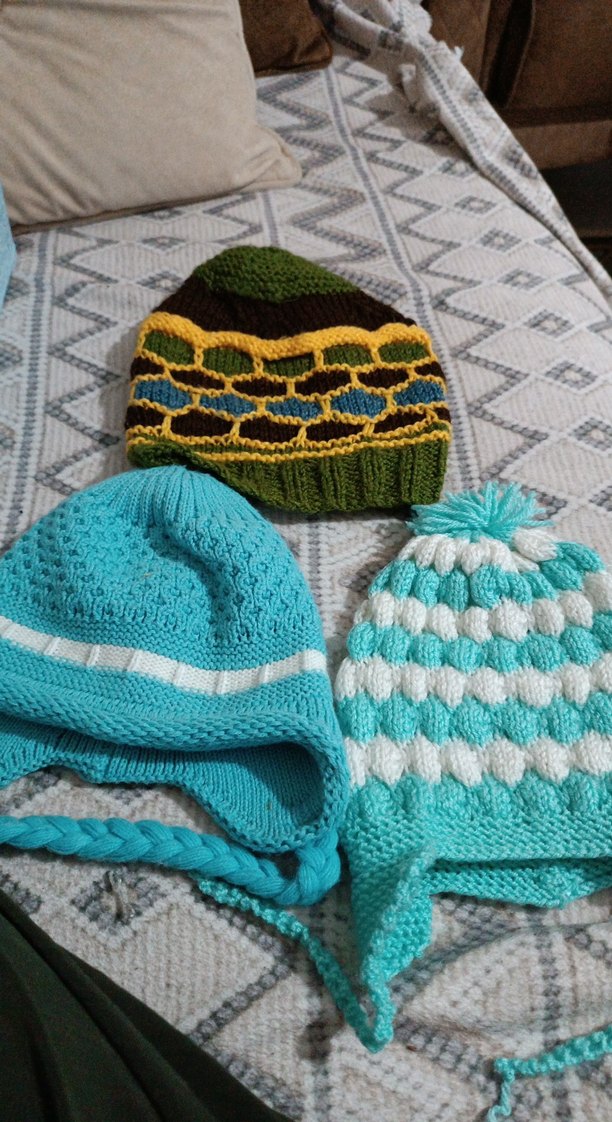 Renkli Örgü çocuk Bere Seti - Görsel 3