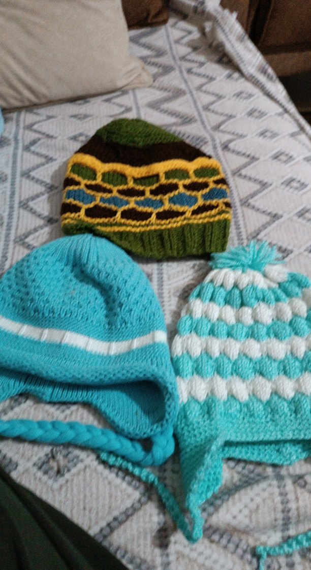 Renkli Örgü çocuk Bere Seti - Görsel 4