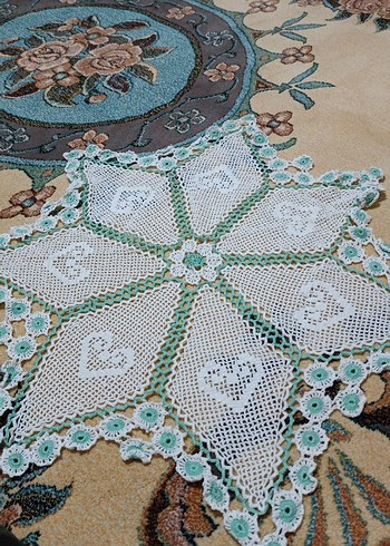 Bohem Kalp Desenli El Örgüsü Masa Örtüsü - Görsel 2