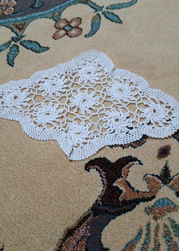 El Yapımı Bohem Beyaz Dantel Örtü - Görsel 4