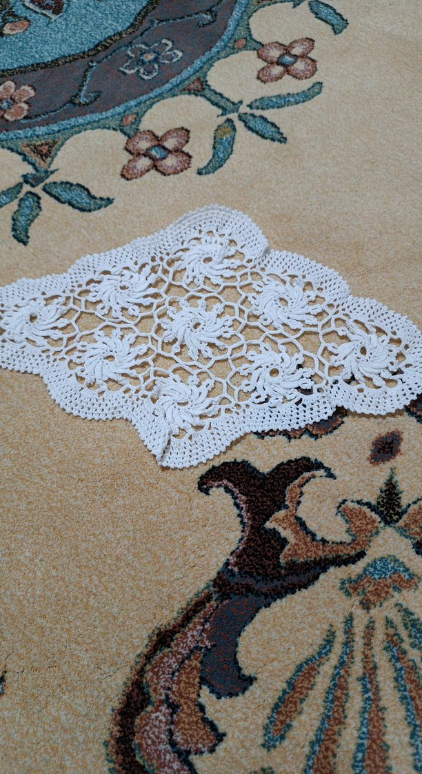 El Yapımı Bohem Beyaz Dantel Örtü - Görsel 3