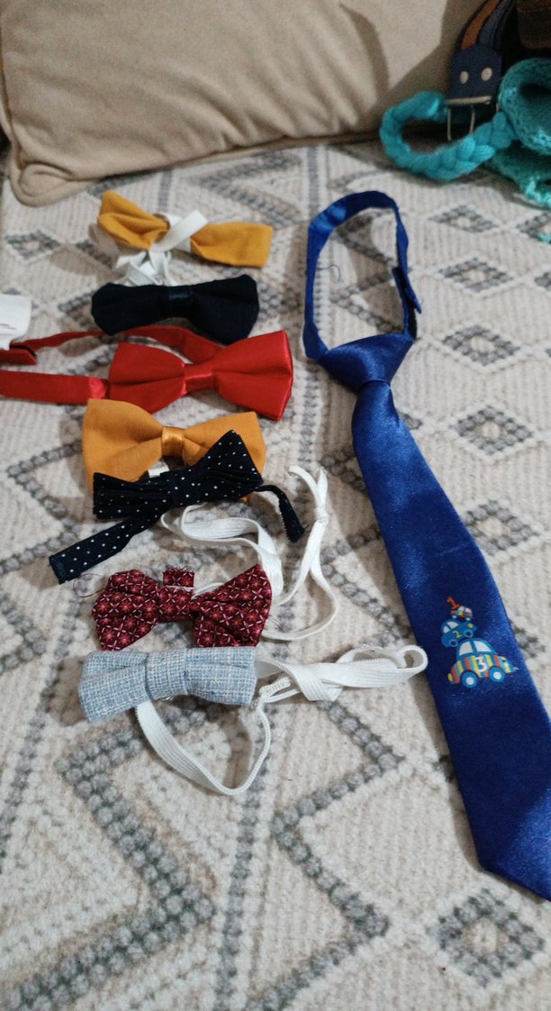 Çocuklar için Renkli Nakışlı Papyon ve Kravat - Görsel 2