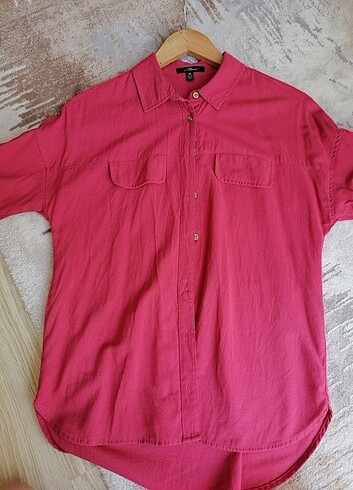xs Beden pembe Renk Mavi Jeans Gömlek